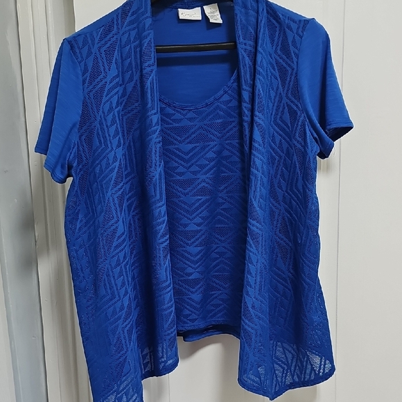 Kim Rogers Royal Blue Top with Sheer Detail - Picture 1 of 7
